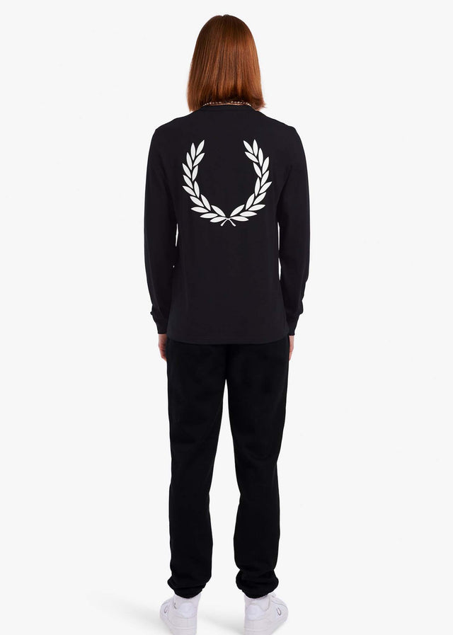 Fred Perry Longsleeve Tees Graphic branding ls t-shirt - black