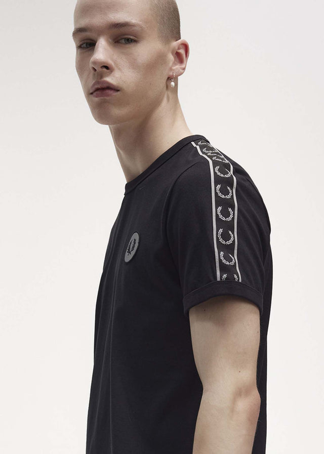 Fred Perry T-shirts Reflective detail ringer tee - black reflective
