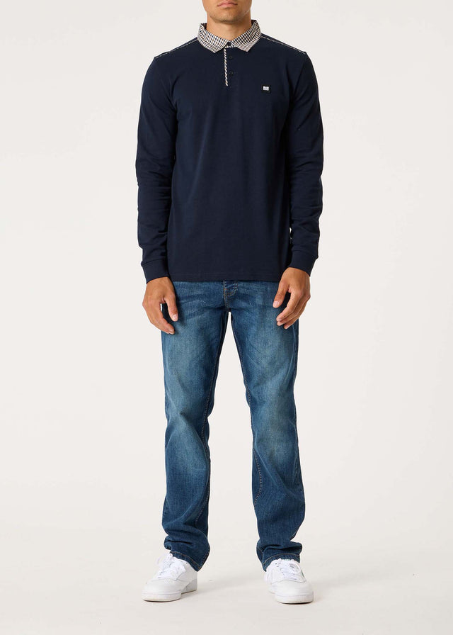 Weekend Offender Longsleeve Polo's Tavarez - navy