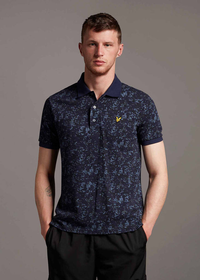 Lyle & Scott Polo's Earth camo polo shirt - dark navy