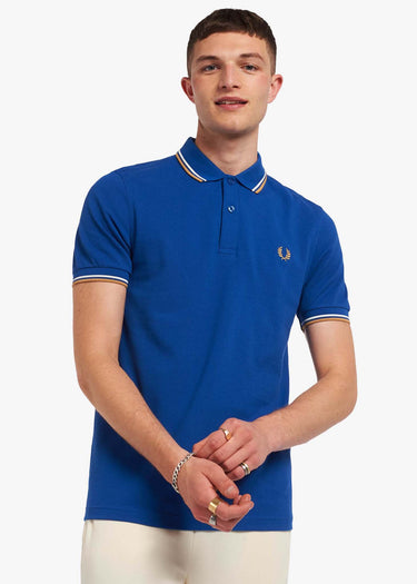 Fred Perry Polo's Twin tipped fred perry shirt - mid blue