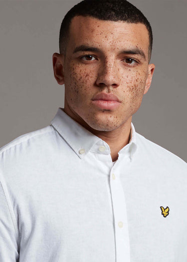 Lyle & Scott Overhemden Cotton linen shirt - white