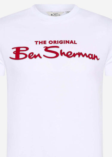 Ben Sherman T-shirts Signature flock tee - white