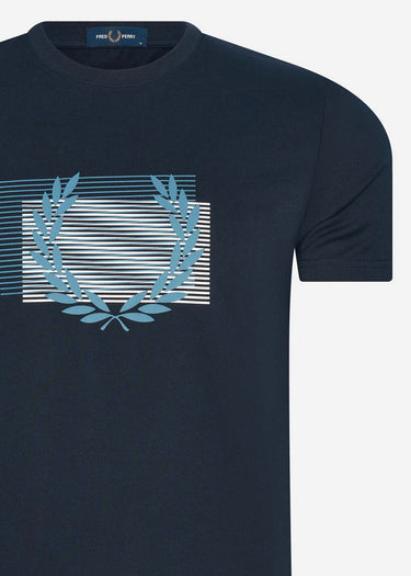Fred Perry T-shirts Glitched graphic t-shirt - navy