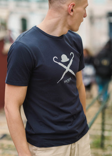 Hackett London T-shirts Large logo t-shirt - dark navy