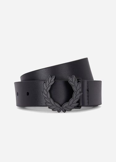 Fred Perry Riemen Laurel wreath leather belt - black