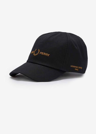 Fred Perry Petten Branded twill cap - black