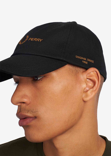 Fred Perry Petten Branded twill cap - black
