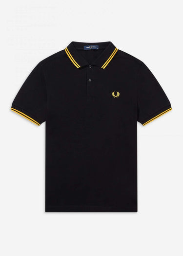 Fred Perry Polo's Twin tipped aw polo - black / new yellow