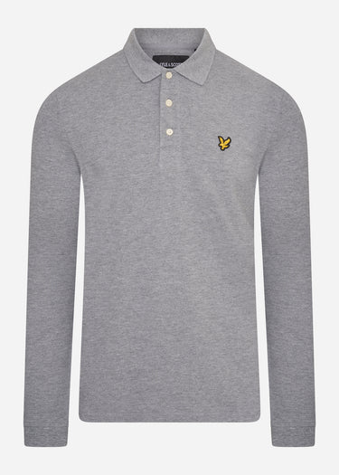 Lyle & Scott Longsleeve Polo's LS polo shirt - mid grey marl