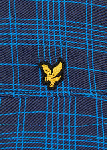 Lyle & Scott Bucket Hats Reversible check bucket hat - navy ocean