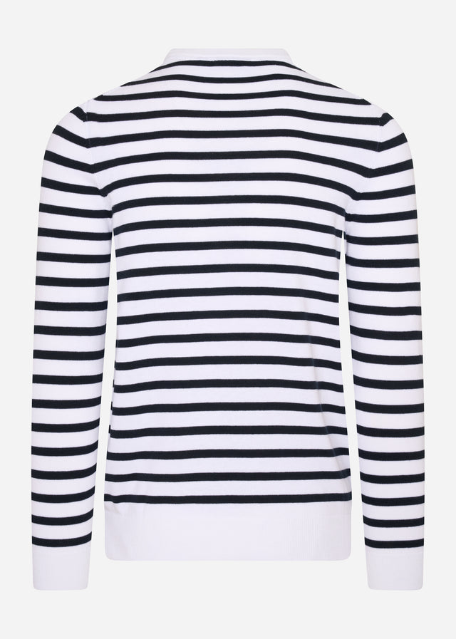Lyle & Scott Truien Breton stripe jumper - white