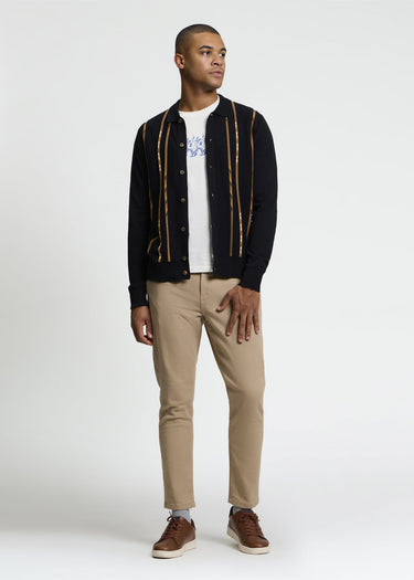 Ben Sherman Longsleeve Polo's Ls placed geo polo - black