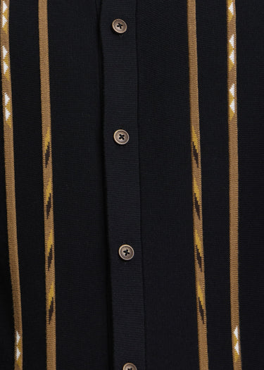 Ben Sherman Longsleeve Polo's Ls placed geo polo - black