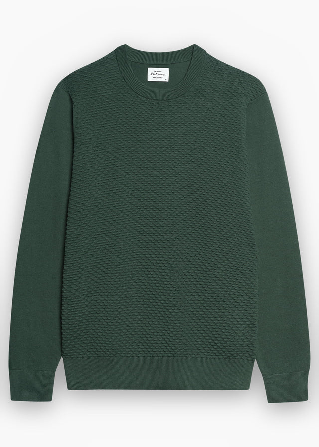Ben Sherman Truien Texture front crew - bottle green
