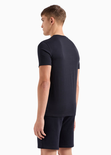 Armani Exchange T-shirts Slim fit jersey t-shirt with logo - navy