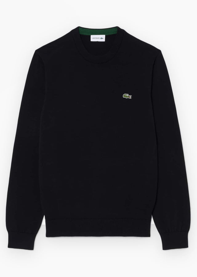 Lacoste Truien Regular fit crew neck sweater - black