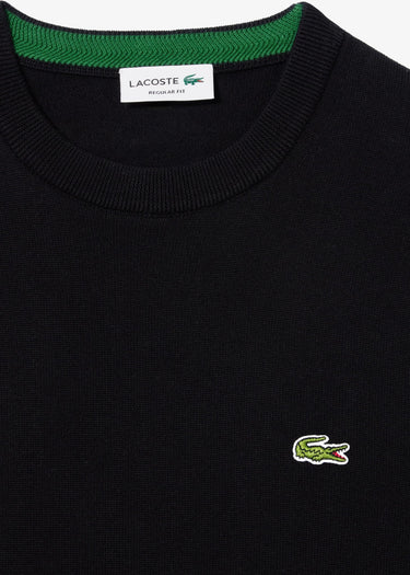 Lacoste Truien Regular fit crew neck sweater - black