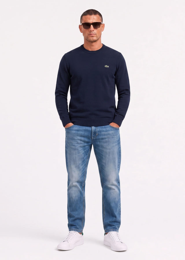 Lacoste Truien Regular fit crew neck sweater - navy blue