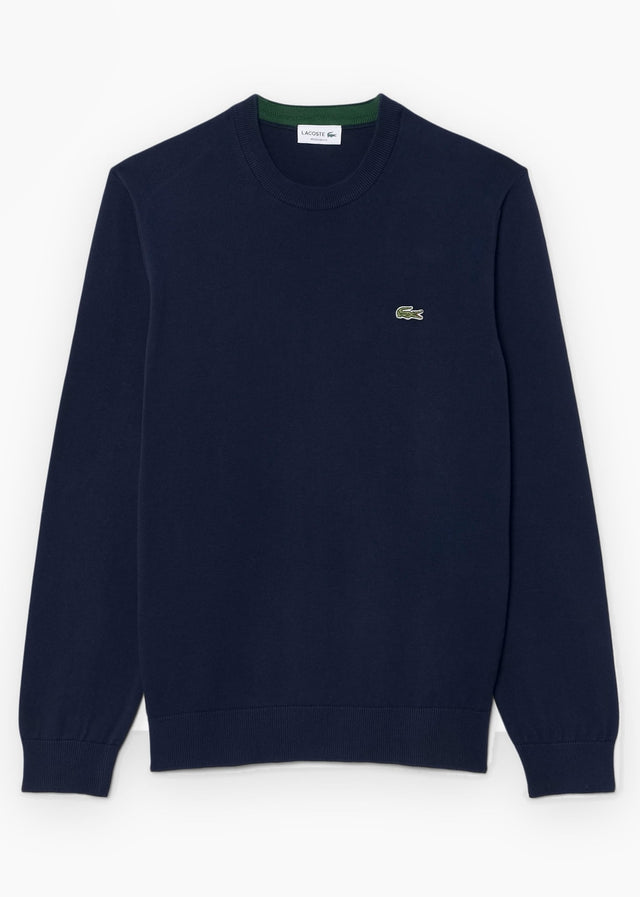 Lacoste Truien Regular fit crew neck sweater - navy blue