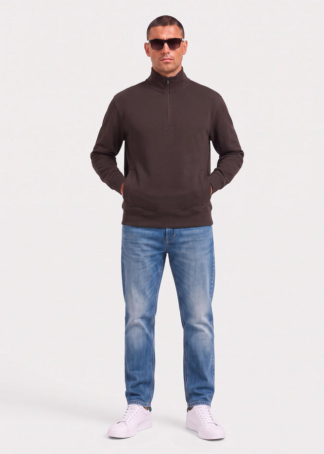 Hugo Boss Truien Ze smallzip - brown