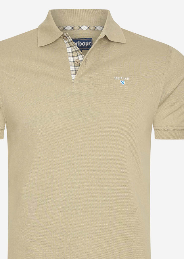 Barbour Polo's  Tartan pique polo - washed stone 