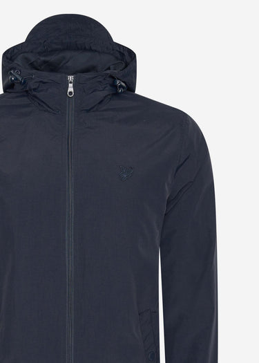 Lyle & Scott Jassen  Tonal eagle zip through hooded jacket - dark navy 