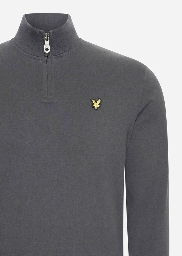 Lyle & Scott Truien Loopback quarter zip sweat - gunmetal