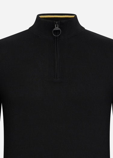 Barbour International Truien  Cotton half zip knit - black 