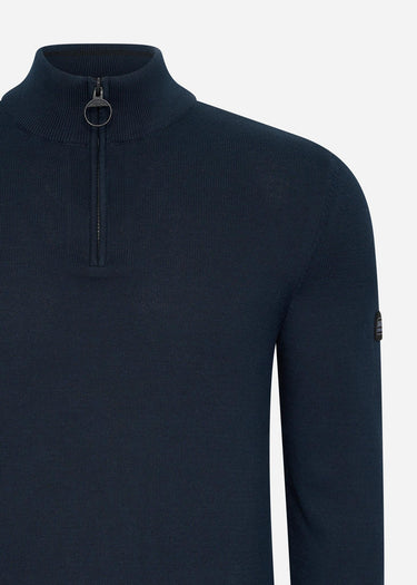 Barbour International Truien  Cotton half zip knit - international navy 
