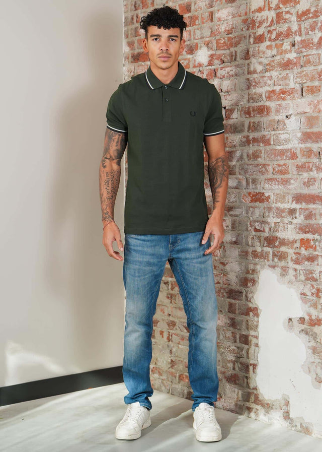 Fred Perry Polo's Twin tipped fred perry shirt - crtgrn snwt nvy