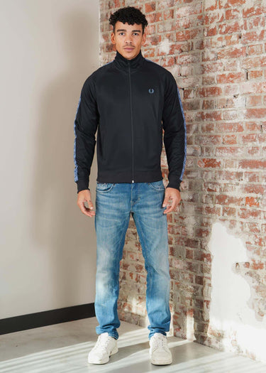 Fred Perry Vesten Contrast tape track jacket - navy ace blue tennis blue