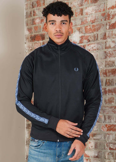 Fred Perry Vesten Contrast tape track jacket - navy ace blue tennis blue