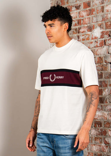 Fred Perry T-shirts Embroidered panel t-shirt - ecru
