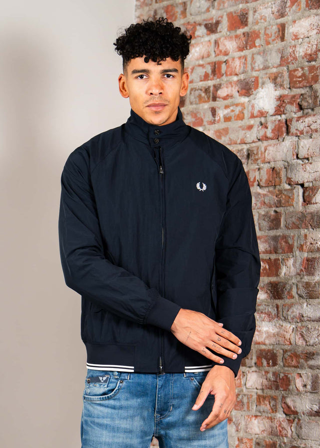 Fred Perry Jassen Crinkle harrington jacket - navy
