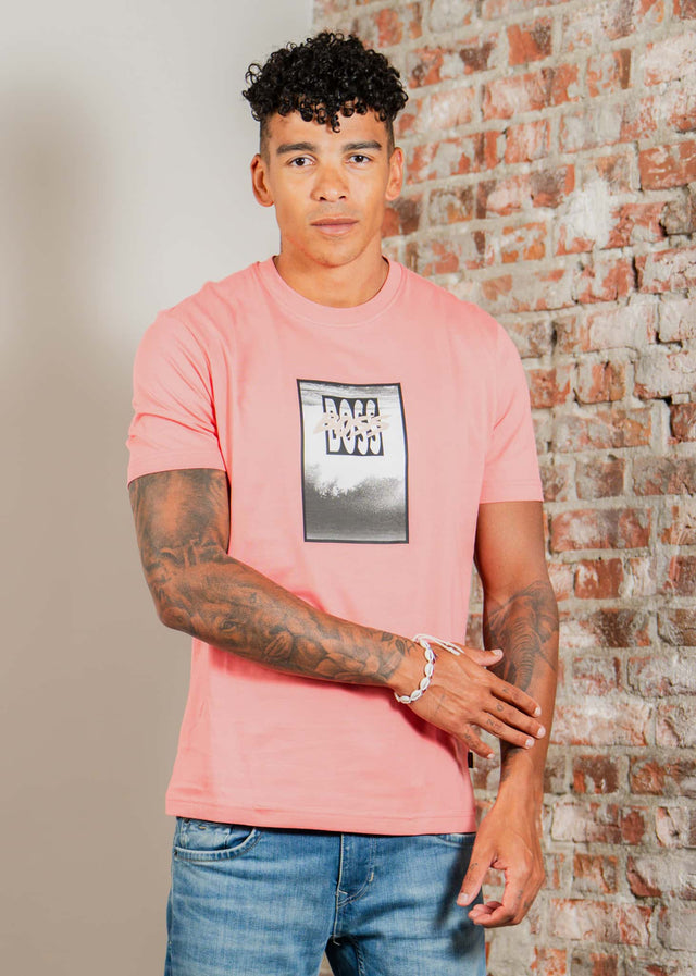 Hugo Boss T-shirts Te dj - light pastel red