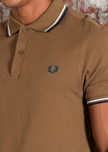 Fred Perry Polo's Twin tipped polo - shaded stone ecru dark petrol