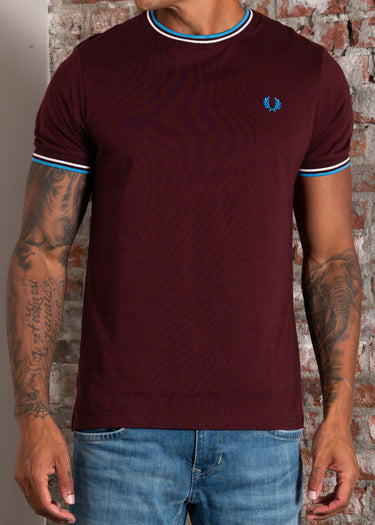 Fred Perry T-shirts Twin tipped t-shirt - oxblood ecru court blue
