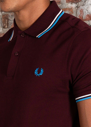 Fred Perry Polo's Twin tipped polo - oxblood ecru court blue
