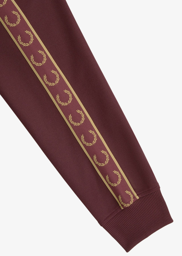 Fred Perry Vesten Contrast tape track jacket - oxblood champagne