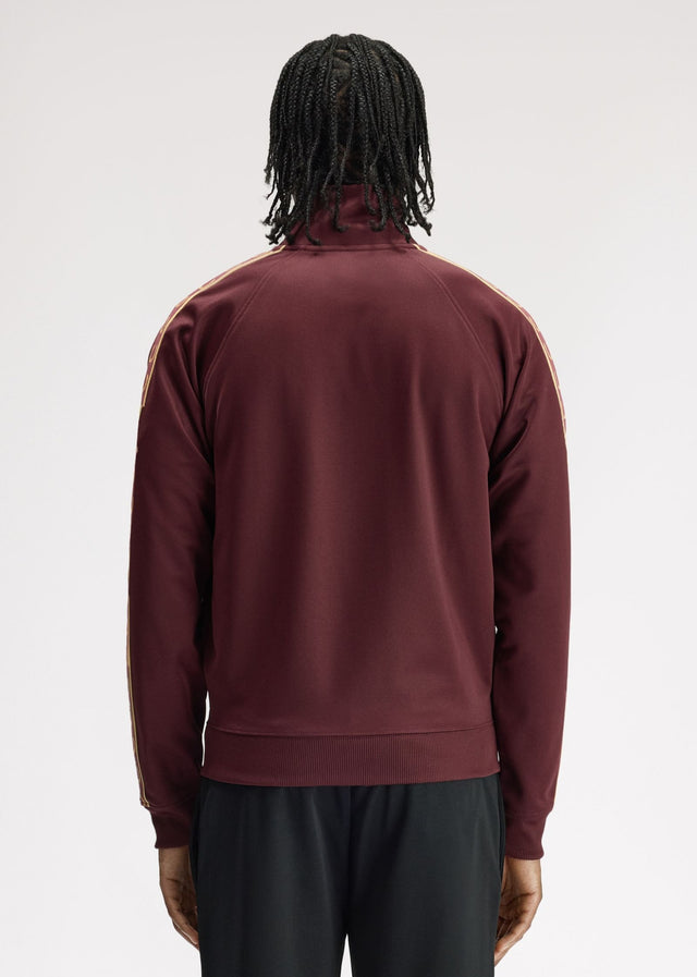 Fred Perry Vesten Contrast tape track jacket - oxblood champagne