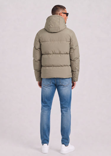 Lyle & Scott Jassen Hooded puffer jacket - khaki ash