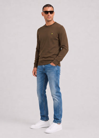 Lyle & Scott Truien Cotton merino crew neck jumper - sepia brown