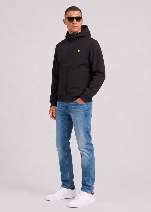 Lyle & Scott Jassen Fleece back softshell jacket - jet black