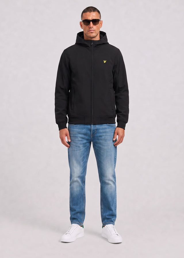 Lyle & Scott Jassen Fleece back softshell jacket - jet black