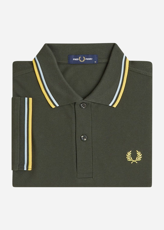 Fred Perry Polo's Twin tipped fred perry shirt - hunting green light ice lenom barley