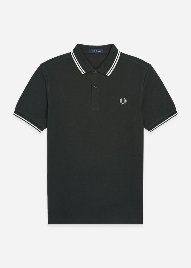 Fred Perry Polo's Twin tipped fred perry polo shirt- nightgreen snow white