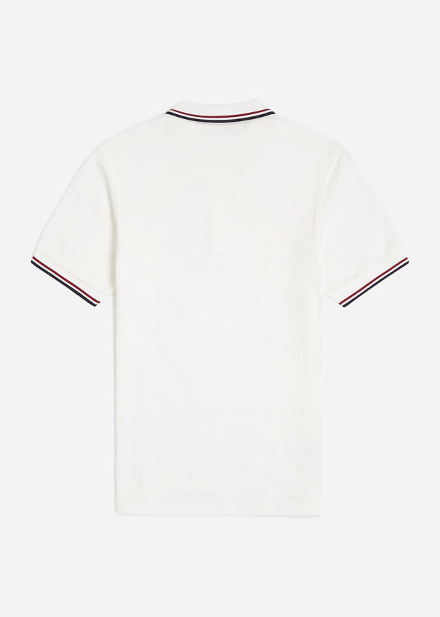 Fred Perry Polo's  Twin tipped fred perry shirt - snow white burnt red navy 