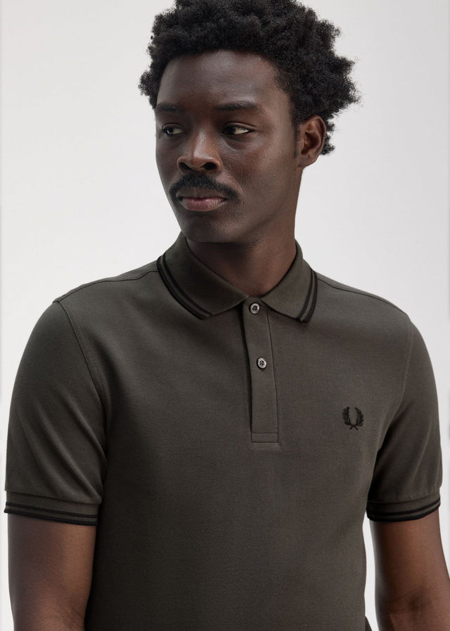 Fred Perry Polo's Twin tipped fred perry polo shirt- field green black