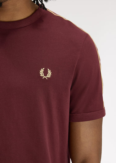 Fred Perry T-shirts Contrast tape ringer t-shirt - oxblood champagne